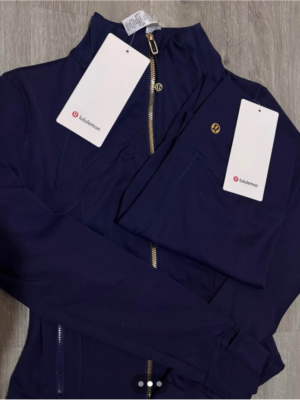 lululemon athletica Navy Athletic Shorts with Gold Logo
